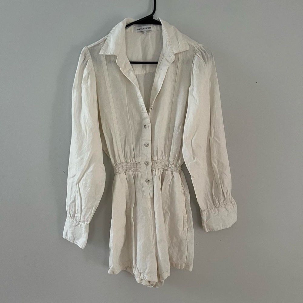 We Wore What off white linen romper